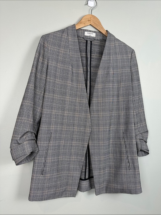 Babaton Jackets & Blazers - Babaton plaid houndstooth open blazer power black white cream business casual